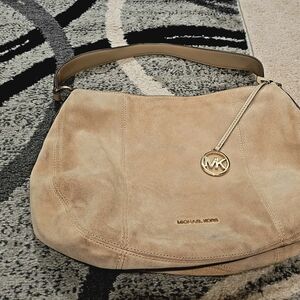 Michael Kors Beige Suede Hobo Bag Brooke Large